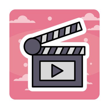 Alkış tahtası vektör düz renk simgesi