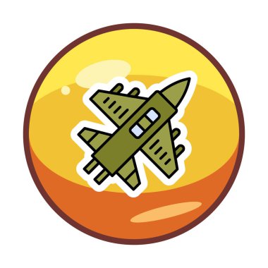 Askeri Uçak ikonu vektör illüstrasyonu