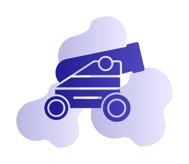 Basit Topçu simgesi, vektör illüstrasyonu