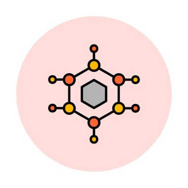 Basit Nanoteknoloji simgesi, vektör illüstrasyonu
