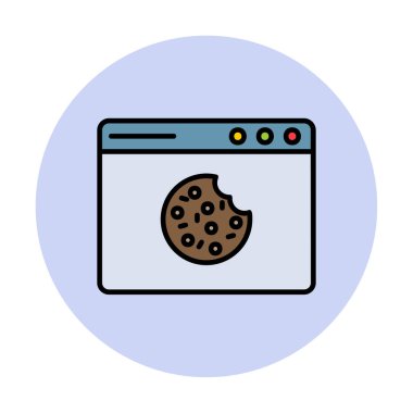 Basit Web Kurabiyeleri simgesi, vektör illüstrasyonu