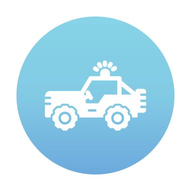 Askeri Jeep Simgesi, Vektör İllüstrasyonu