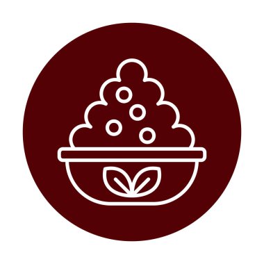 Maya vektör çizimine sahip basit düz kase