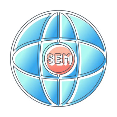 dünya ve Sem simgesi vektör illüstrasyon tasarımı