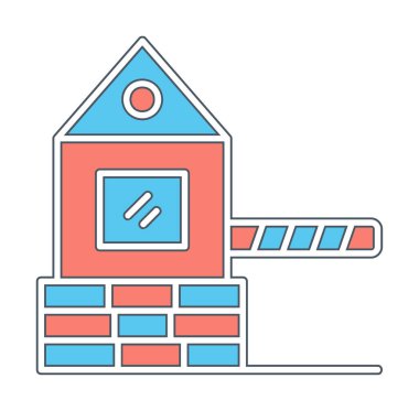 Askeri Bariyer simgesinin vektör çizimi 