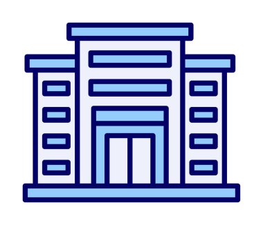 Alışveriş merkezi simgesi. Alışveriş merkezi oluşturma simgesi, vektör illüstrasyonu 