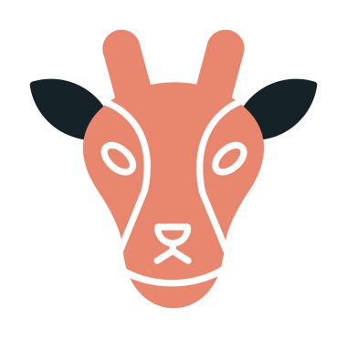 Zürafa baş web simgesi, vektör illüstrasyonu 