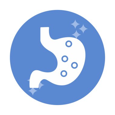 İnsan mide ikonu. Beyaz arkaplanda izole edilmiş web tasarımı için İnsan mide vektörü simgesi