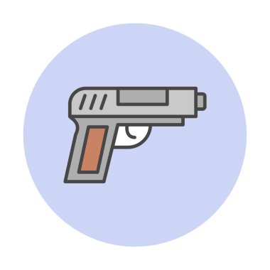 askeri tabanca ikonu vektör illüstrasyonu 