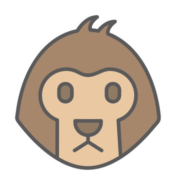 Basit maymun simgesi vektör illüstrasyonu  