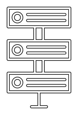 Ağ sunucu simgesinin vektör illüstrasyonu. Veritabanı basit simgesi 