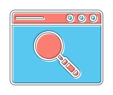 Basit Tarayıcı Arama simgesi, vektör illüstrasyonu