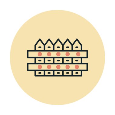 çit web simgesi, vektör çizim 