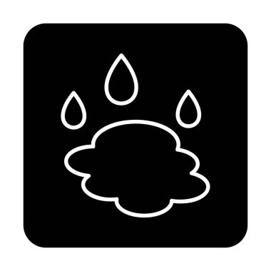 Su damlaları ve su birikintisi ikonu, veteriner illüstrasyonu 