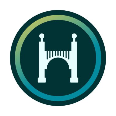 köprü düz simgesi, vektör illüstrasyon tasarımı 