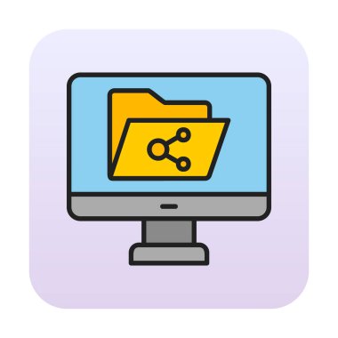 Basit Dosya Paylaşımı simgesi, vektör illüstrasyonu