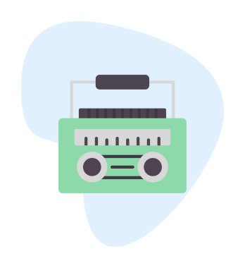 Basit Radyo Cassette simgesi illüstrasyonu  