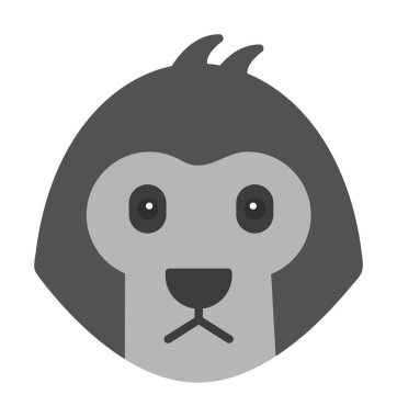 Basit maymun simgesi vektör illüstrasyonu  