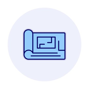 harita düz simgesi, vektör illüstrasyonu