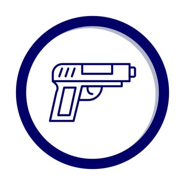 askeri tabanca ikonu vektör illüstrasyonu 