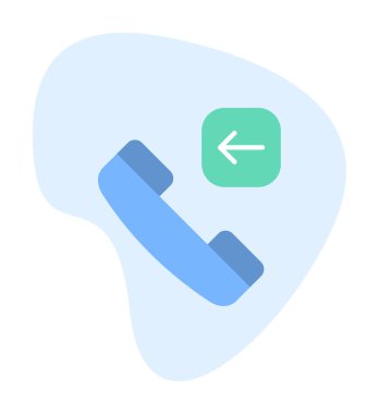 Basit düz Gelen Arama simgesi illüstrasyonu 