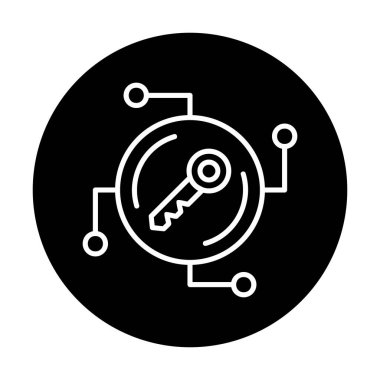 Anahtar ağ simgesi vektör illüstrasyonu 