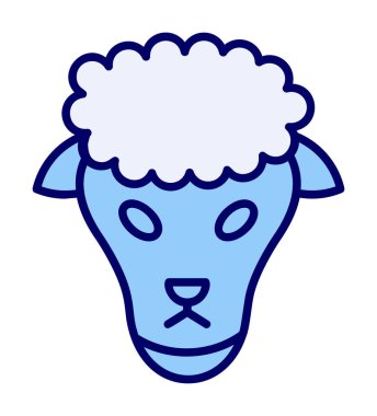 Koyun başı ağ simgesi, vektör illüstrasyonu 