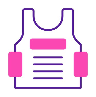 Kurşun geçirmez yelek ağ simgesi, vektör illüstrasyonu