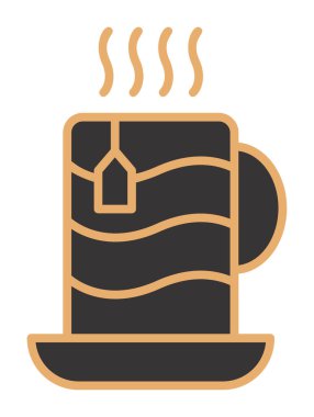 çay fincanı simgesi, vektör illüstrasyonu