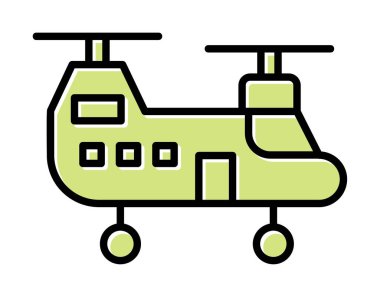 Askeri Heliciopter vektör ikonu. biçim düzdür  