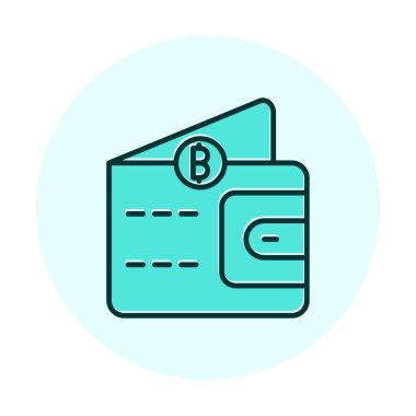 Basit Dijital Cüzdan simgesi, vektör illüstrasyonu