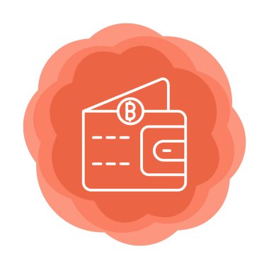 Basit Dijital Cüzdan simgesi, vektör illüstrasyonu