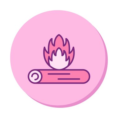 soyut düz şenlik ateşi simgesi, illüstrasyon 