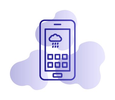 Cep telefonu web simgesi, vektör çizim