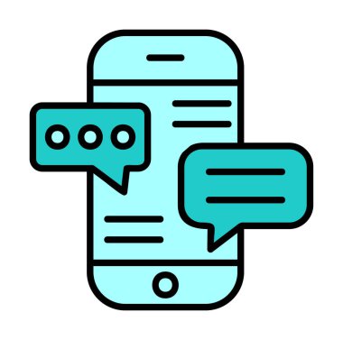 Basit akıllı telefon sohbet simgesi, vektör illüstrasyonu