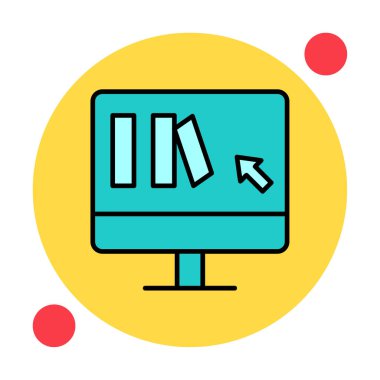 Basit Çevrimiçi Kitap satın alma simgesi, vektör illüstrasyonu