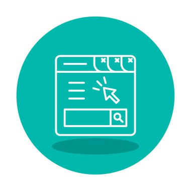 Web tarayıcı renk çizgisi simgesi. Web sayfası 