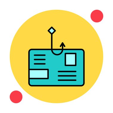 E- posta phishing satır simgesi. Mobil konsept ve web tasarımı için posta dolandırıcılığı stili işareti. Sembol, logo çizimi. Vektör grafikleri