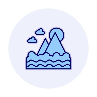 Fuji Dağı simgesi, veteriner illüstrasyonu 