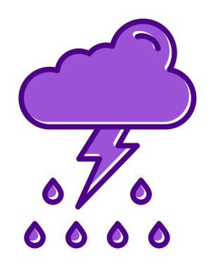 Basit Gök Gürültüsü simgesi vektör çizimi 