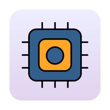 Basit düz işlemci çizgisi vektör simgesi tasarımı