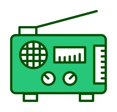 Düz radyo ikonu. özet çizim vektörü