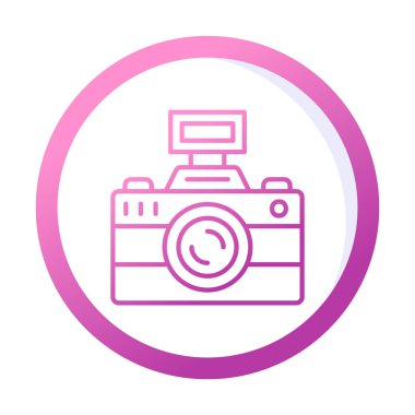 fotoğraf makinesi ikon vektör illüstrasyonu                      