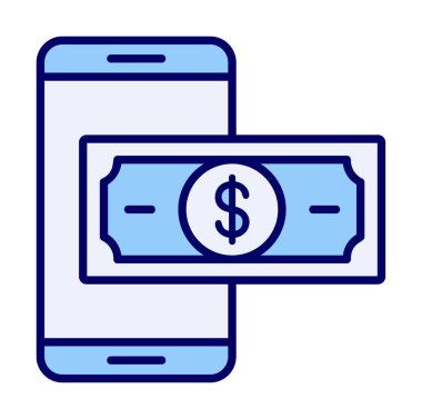 Basit Çevrimiçi Ödeme simgesi, vektör illüstrasyonu