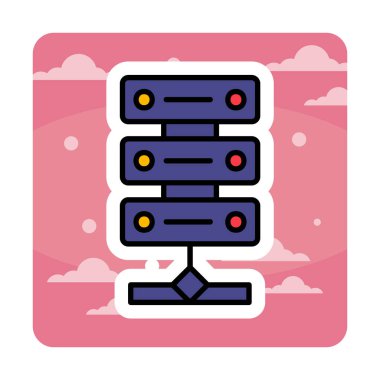 Ağ sunucu simgesinin vektör illüstrasyonu 