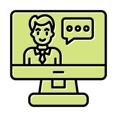 Basit Çevrimiçi Sınıf simgesi, vektör illüstrasyonu