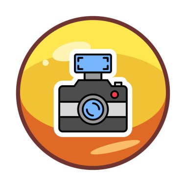 fotoğraf makinesi simgesi, vektör illüstrasyonu