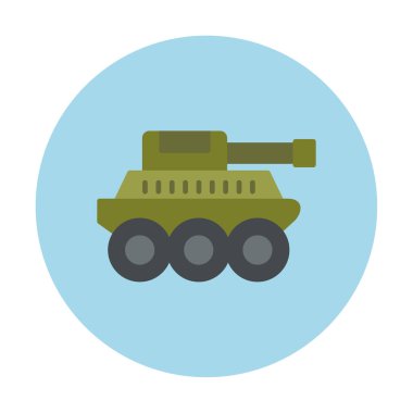  Basit bir askeri tank vektör simgesi 