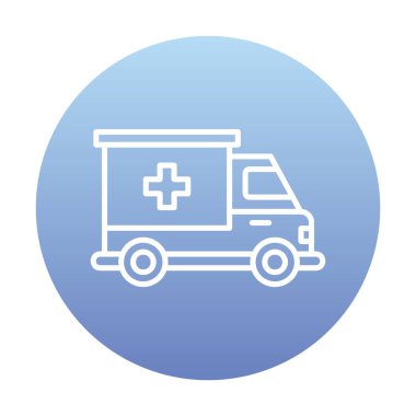 ambulans araba simgesi, renk vektörü çizimi