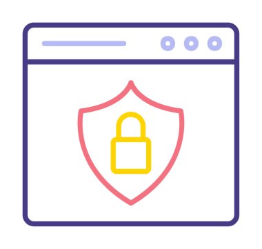 Basit Web Güvenlik simgesi, vektör illüstrasyonu